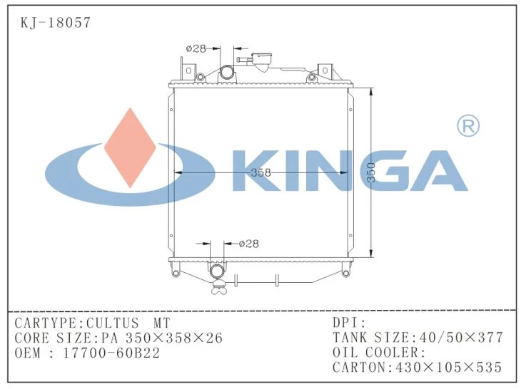 Auto Parts Car Radiator For Suzuki Cultus Mt